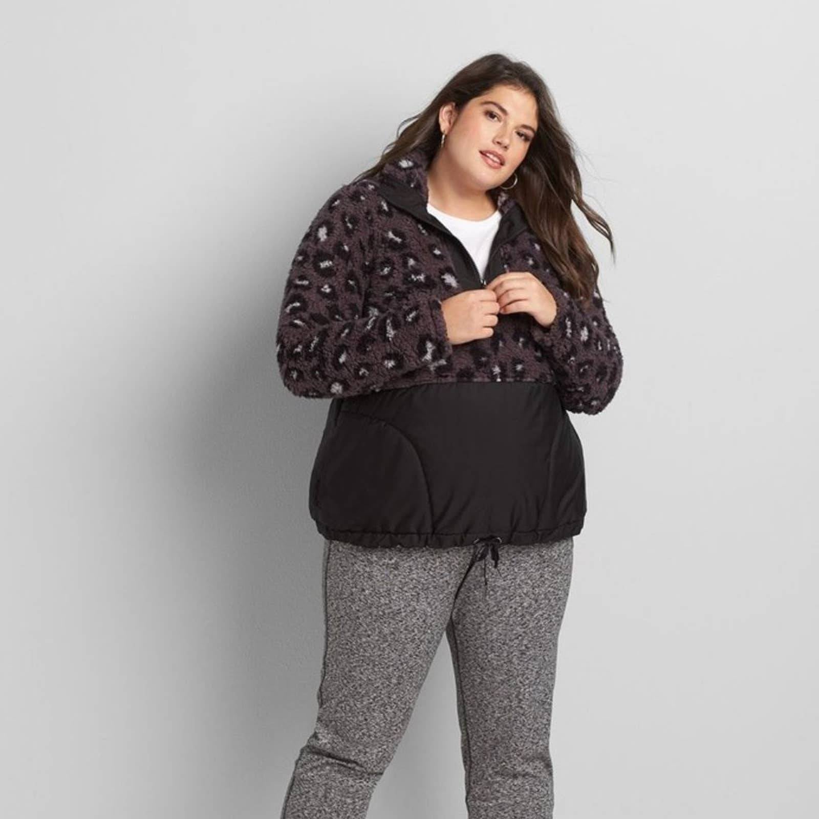 Lane Bryant LIVI Sherpa Half Zip Pullover 18/20