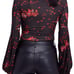 Free People Floral Long Sleeve Top L NWT