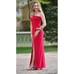 Solace London dress size US 4 / UK 8 Bysha strapless red crepe maxi