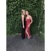 Solace London dress size US 4 / UK 8 Bysha strapless red crepe maxi