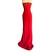 Solace London dress size US 4 / UK 8 Bysha strapless red crepe maxi