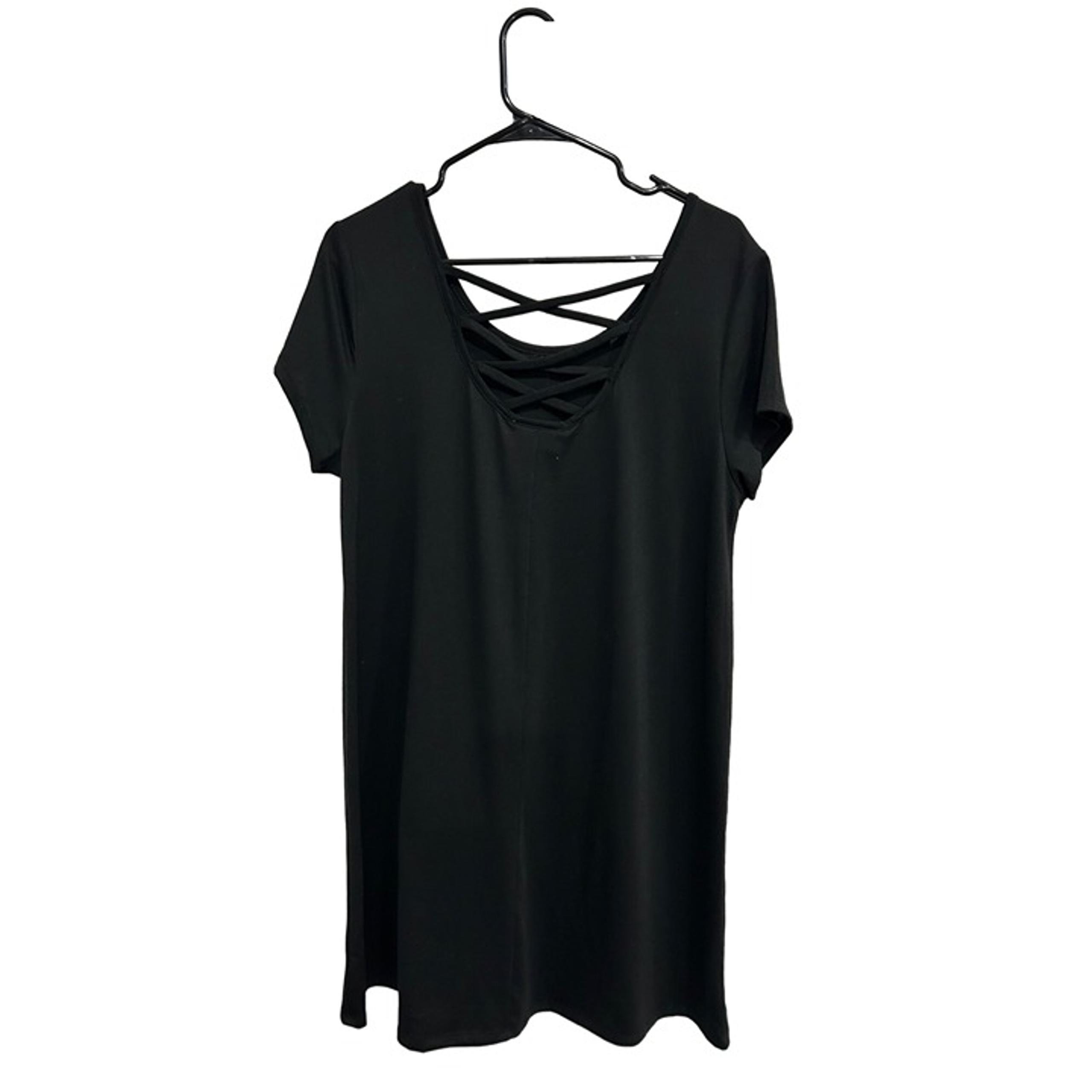 Covington Womens Black Dress With Crisscross Back Detail Size XL
