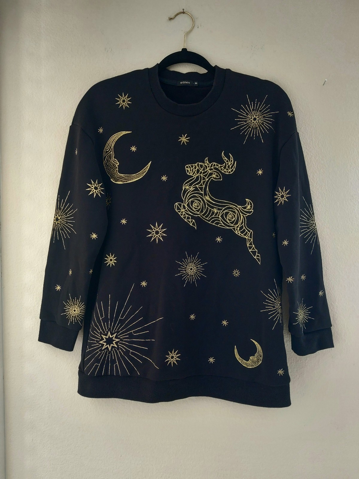 MOMA GOLD EMBROIDERED CHRISTMAS SWEATSHIRT