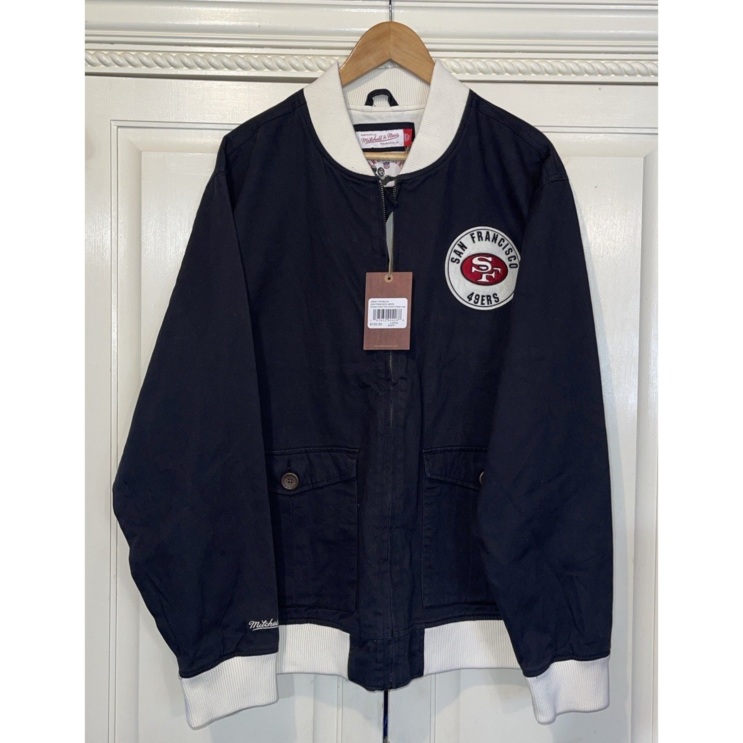 Mitchell & Ness Jacket Men L Black San Francisco 49ers Vintage Logo