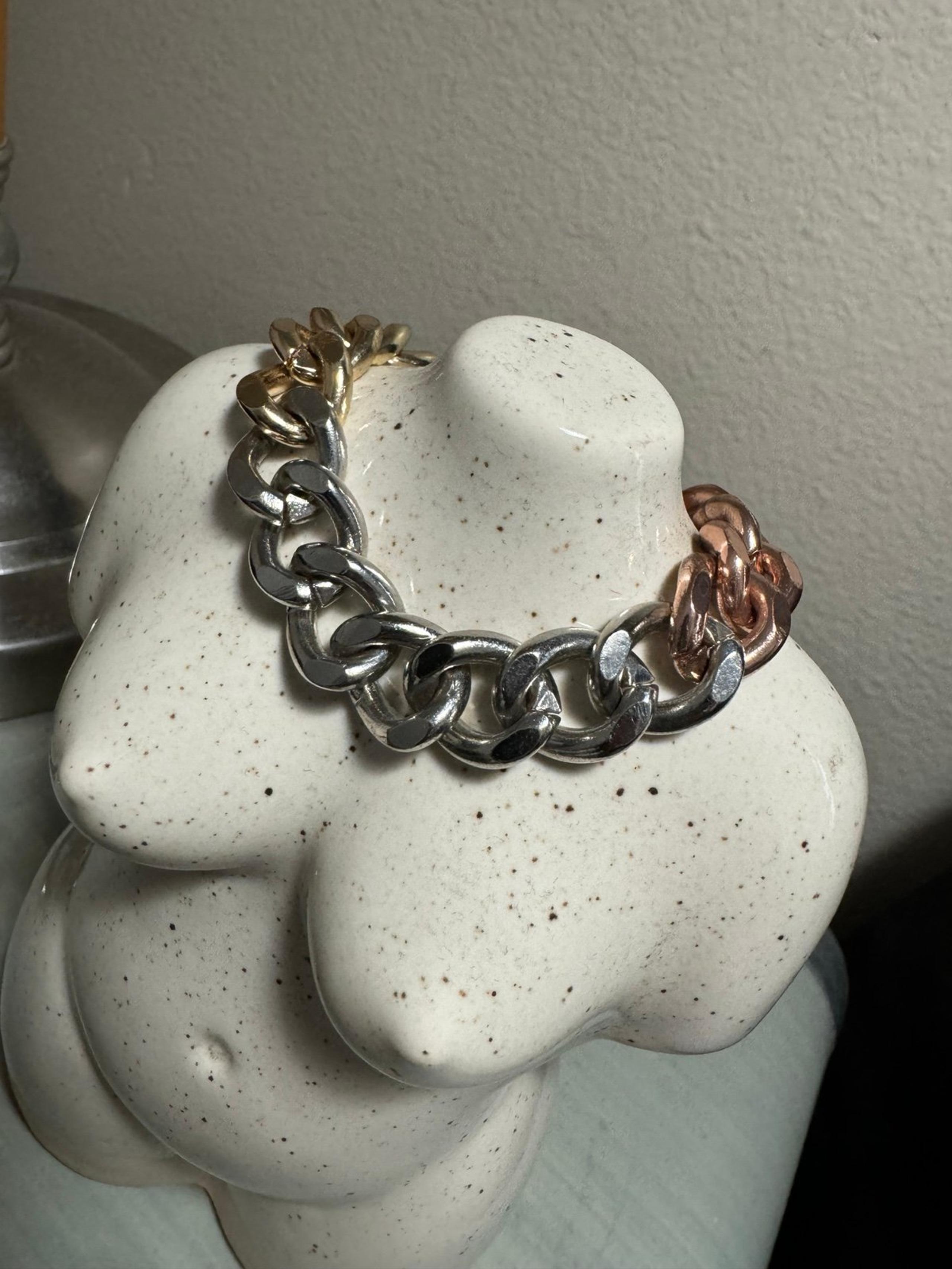 LUV AJ 3 tone bracelet. Gold, silver, rose gold.