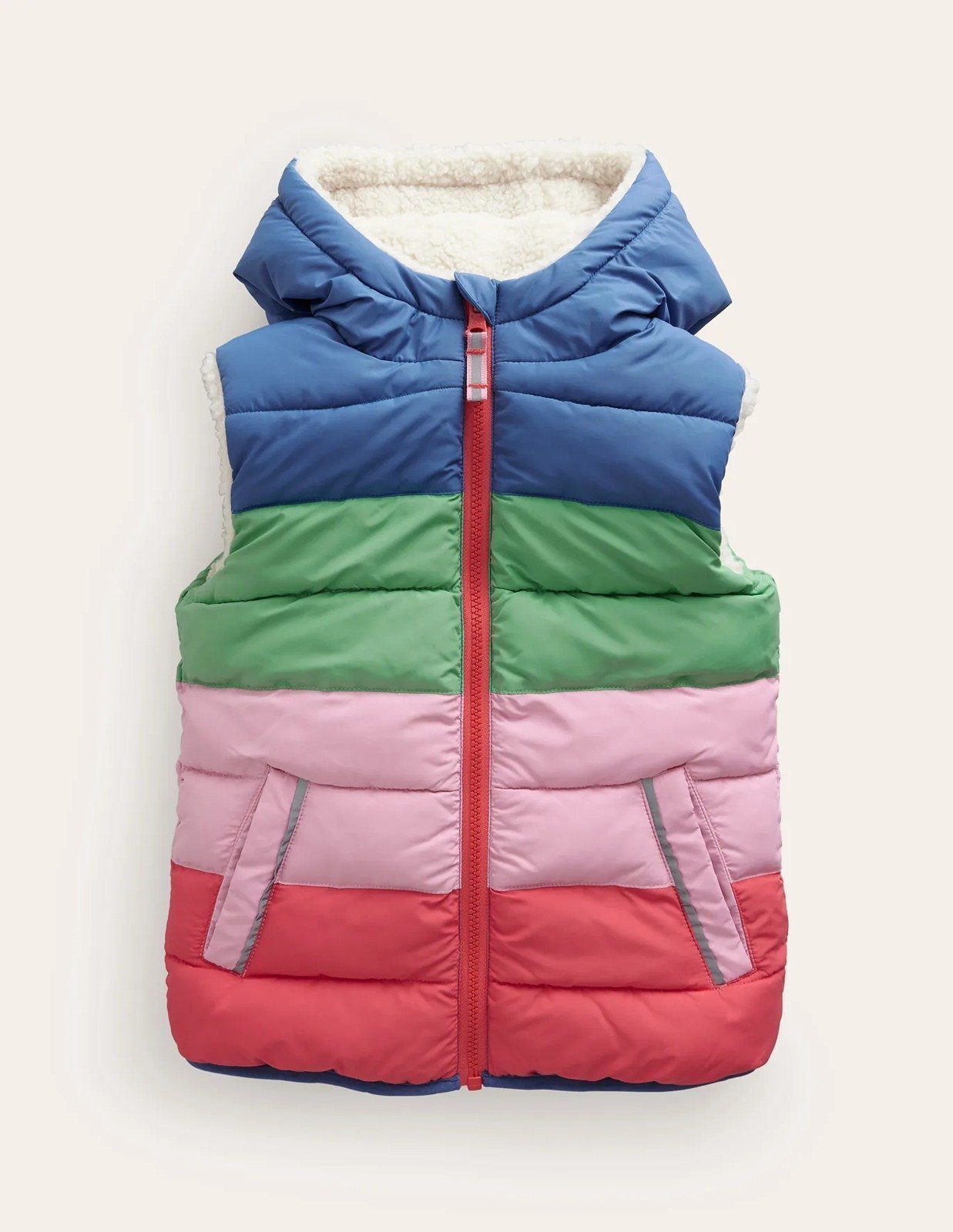 NWOT Mini Boden Borg Mix Reversible Vest 4-5Y