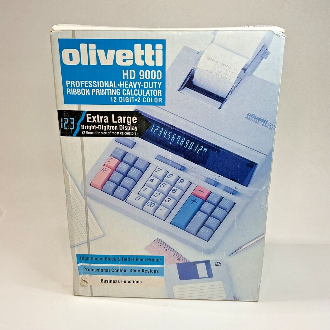 Olivetti HD 9000 Professional Heavy Duty Printing Calculator NEW in Box, Vintage