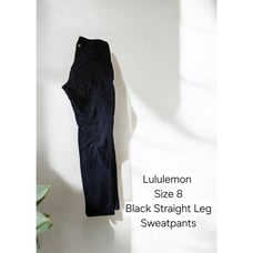 Lululemon Size 8 Black Straight Leg Sweatpants