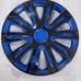 Black with blue rim covers hubcaps 16” set of 4 universal fit, polveras tapas de