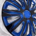 Black with blue rim covers hubcaps 16” set of 4 universal fit, polveras tapas de