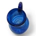 VTG Mexican Blown Glass Cobalt Blue Swirl Glass Pitcher Sits on Slant