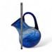 VTG Mexican Blown Glass Cobalt Blue Swirl Glass Pitcher Sits on Slant