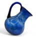 VTG Mexican Blown Glass Cobalt Blue Swirl Glass Pitcher Sits on Slant