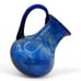 VTG Mexican Blown Glass Cobalt Blue Swirl Glass Pitcher Sits on Slant