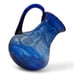 VTG Mexican Blown Glass Cobalt Blue Swirl Glass Pitcher Sits on Slant