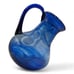 VTG Mexican Blown Glass Cobalt Blue Swirl Glass Pitcher Sits on Slant