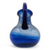 VTG Mexican Blown Glass Cobalt Blue Swirl Glass Pitcher Sits on Slant