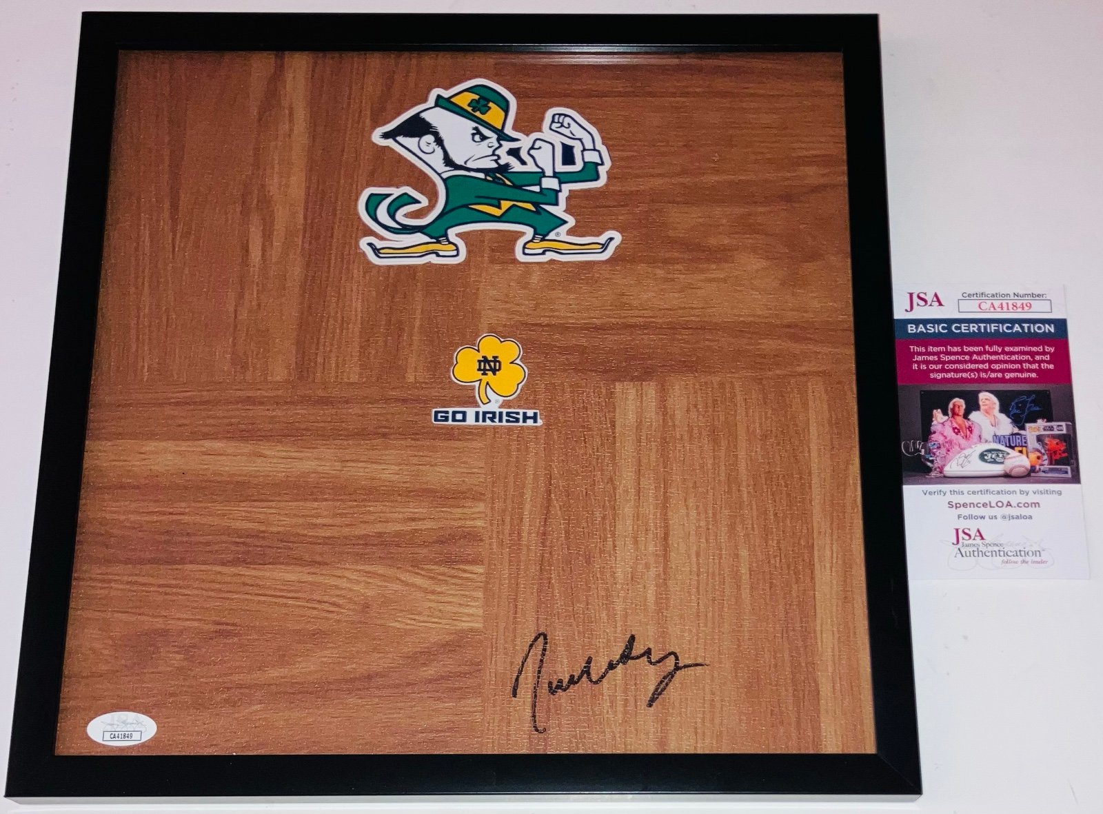 NIELE IVEY SIGNED AUTOGRAPH NOTRE DAME FIGHTING IRISH FLOORBOARD FRAMED JSA COA!