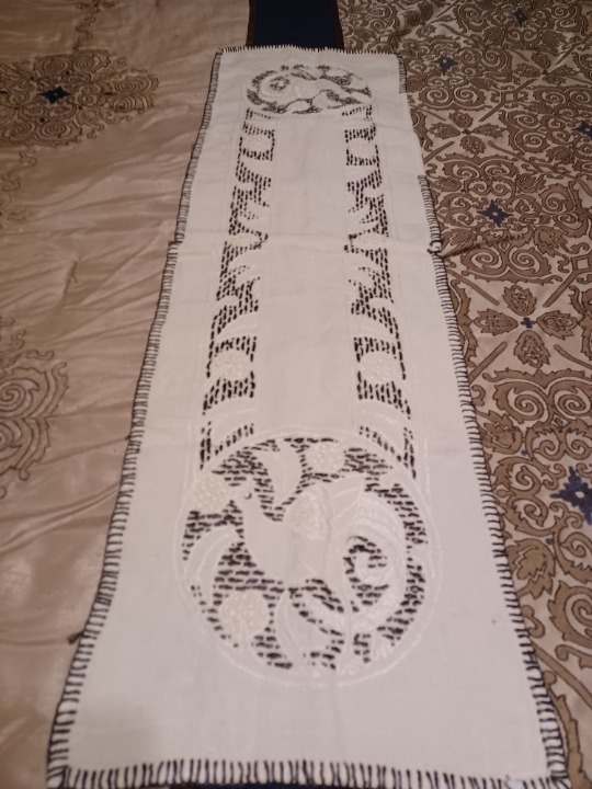Vintage Gorgeous Blackwork stitching Table Runner