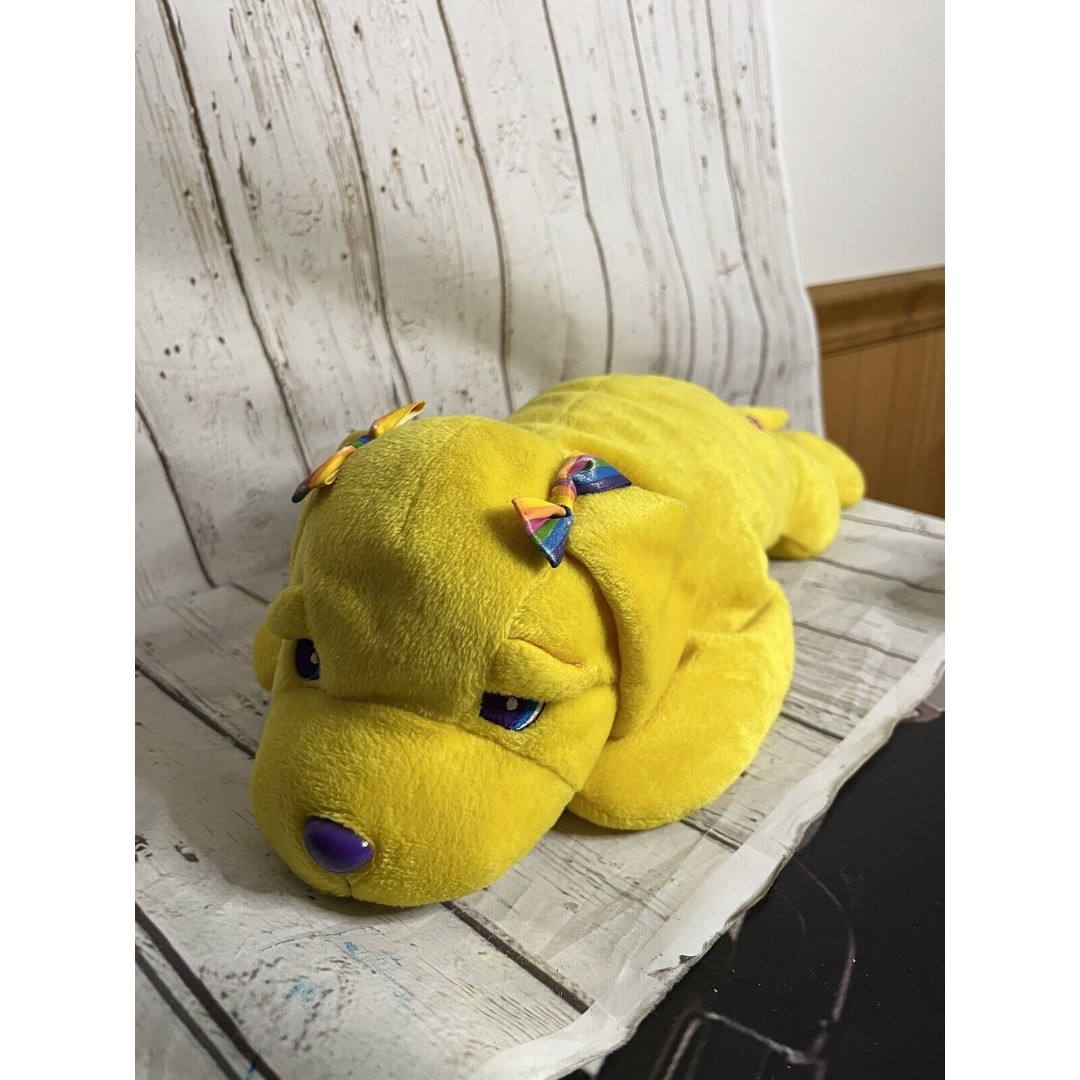 Vintage 90's Retro Lisa Frank Candy Girl Yellow Dog 17 Inch Plush