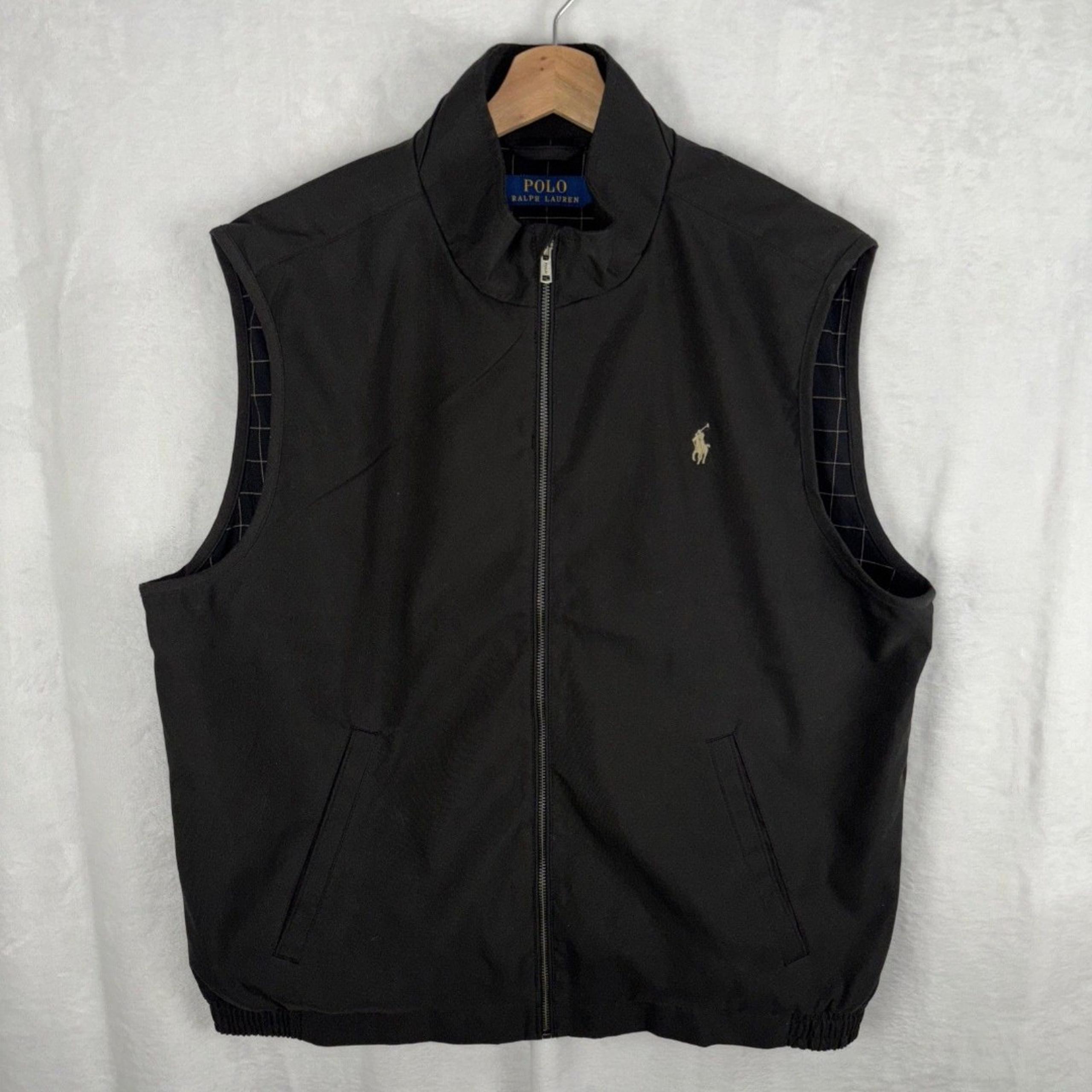 Polo Ralph Lauren Twill Vest Jacket Black Mens Size XL