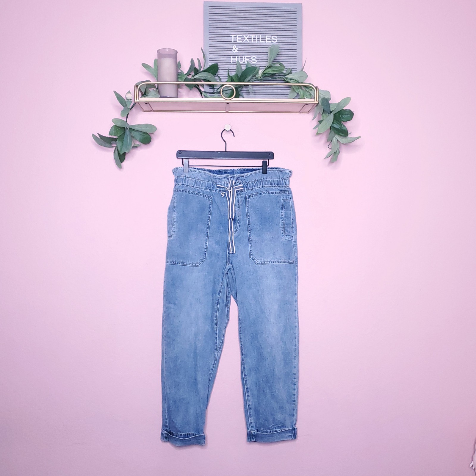 Free People We The Free Paperbag Drawstring Joggers in Blue