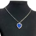 925 Silver Womens 1ct Diamond 2ct Blue Sapphire Gemstone Heart Necklace Jewelry