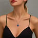 925 Silver Womens 1ct Diamond 2ct Blue Sapphire Gemstone Heart Necklace Jewelry