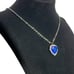 925 Silver Womens 1ct Diamond 2ct Blue Sapphire Gemstone Heart Necklace Jewelry
