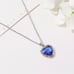 925 Silver Womens 1ct Diamond 2ct Blue Sapphire Gemstone Heart Necklace Jewelry
