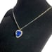 925 Silver Womens 1ct Diamond 2ct Blue Sapphire Gemstone Heart Necklace Jewelry