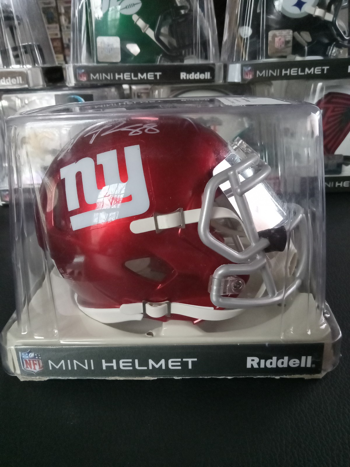 Hakeem Nicks hand signed NY Giants mini helmet / Beckett Certified