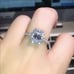 18k White Gold Emerald Cut Diamond Halo Ring