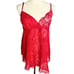Vintage 80s Victoria's Secret Gold Label Babydoll Sheer Red Medium Coquette Sexy