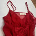 Vintage 80s Victoria's Secret Gold Label Babydoll Sheer Red Medium Coquette Sexy
