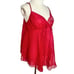 Vintage 80s Victoria's Secret Gold Label Babydoll Sheer Red Medium Coquette Sexy