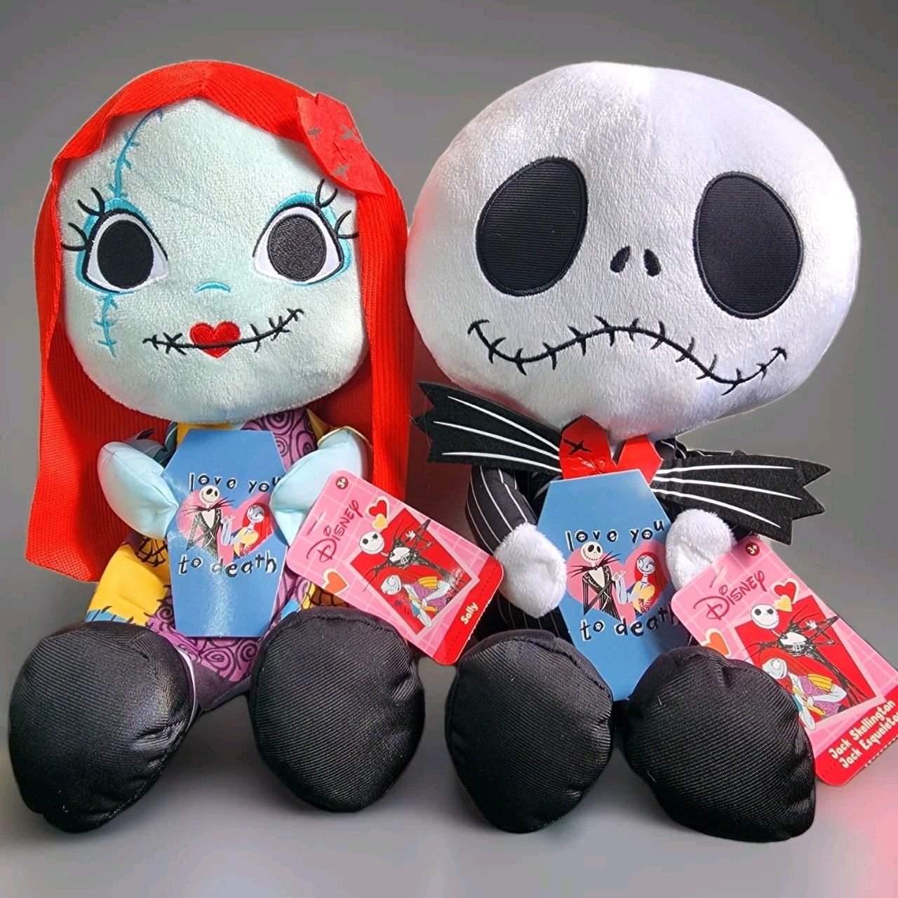 Disney's Jack Skellington And Sally Large Plush Love You To Death Set Of 2 TNBC