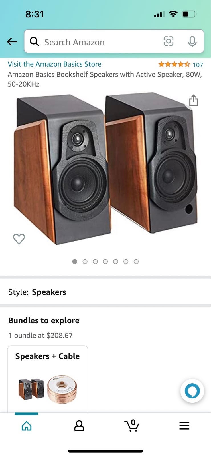 Amazon Bookshelf Speakers 80W 50-20KHz