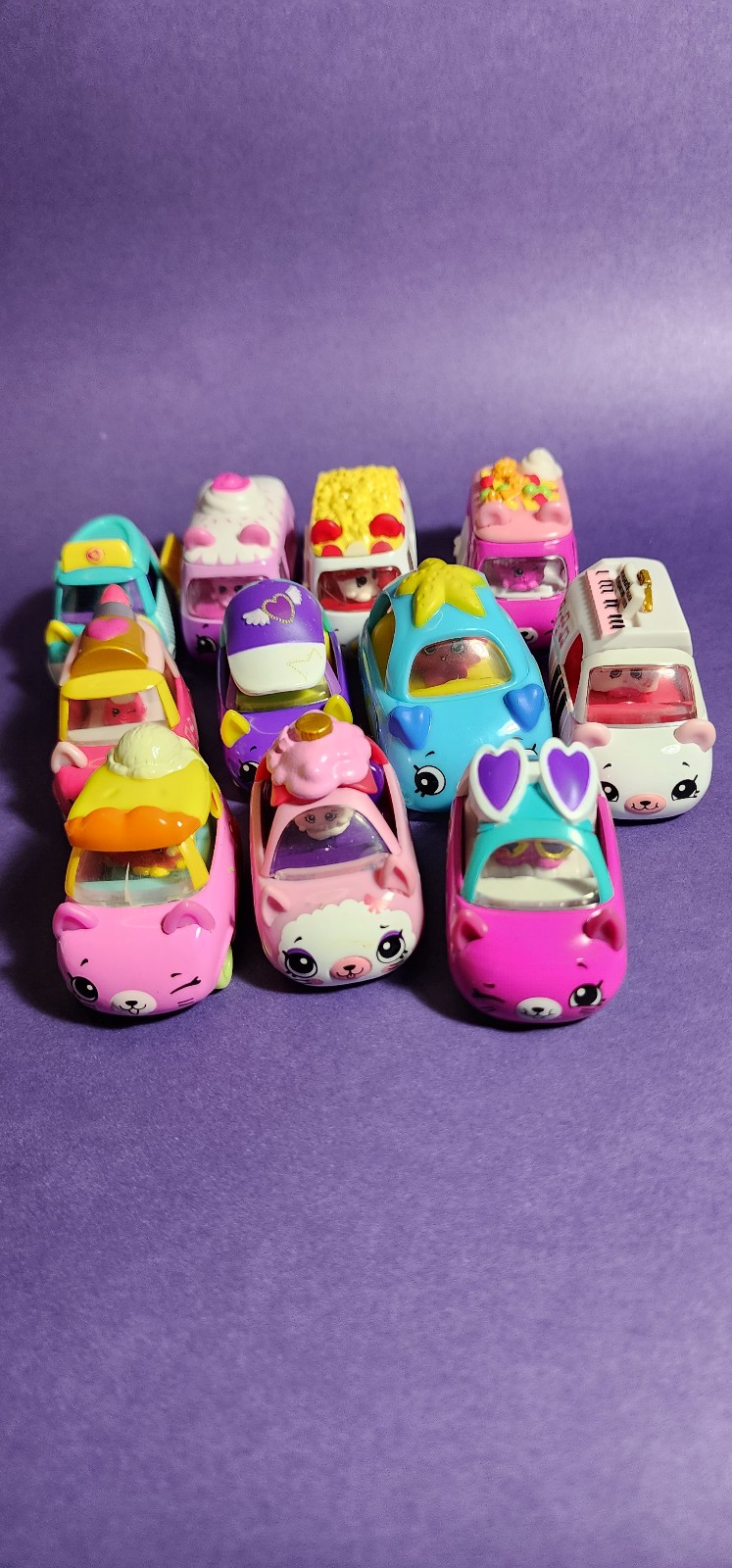 Shopkins Cutie Cars Die Cast and Plastic Mixed Lot of 11 with matching Shopkin