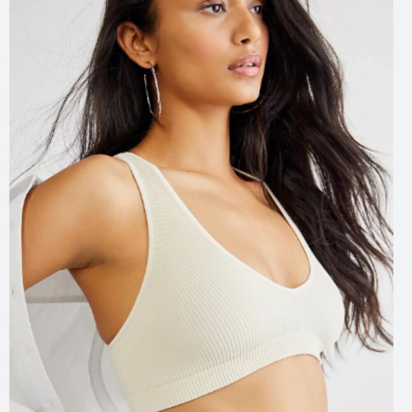 Free People Intimately Make it Mine Rib Bralette in Birch Cream XS/S 48