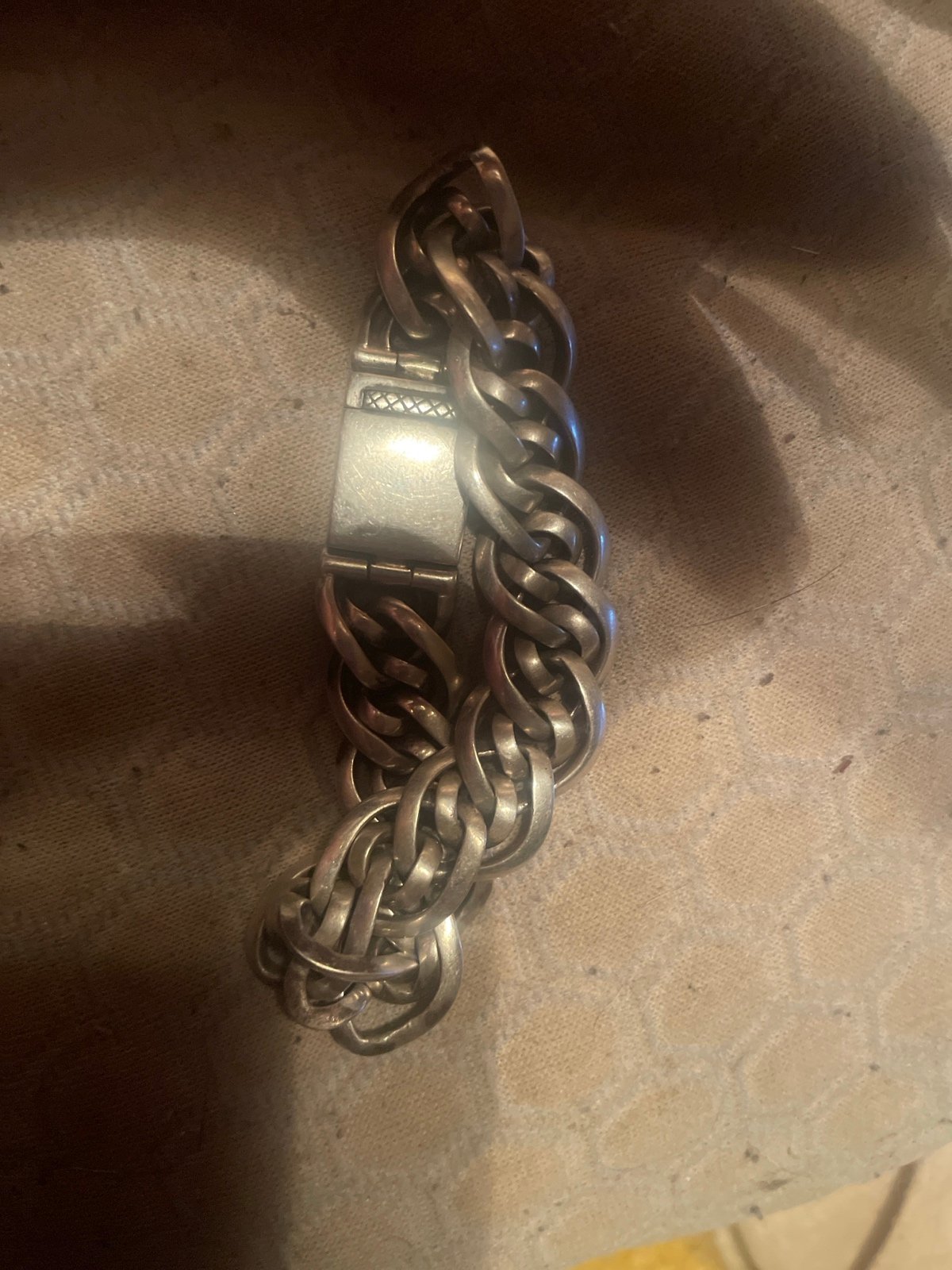 vintage, heavy-linked ID bracelet made of 925 sterling silver
