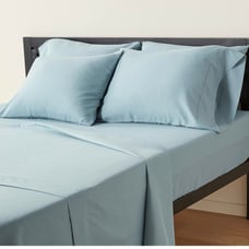 4-Piece Bed Sheet Set with Extra Pillowcases, King, Spa Blue, Solid