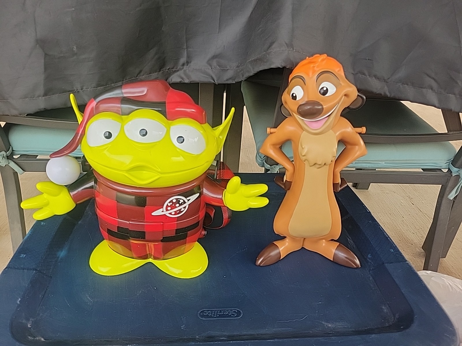 Disney Parks Popcorn Bucket Toy Story Green Alien and Timon Lion king cup.
