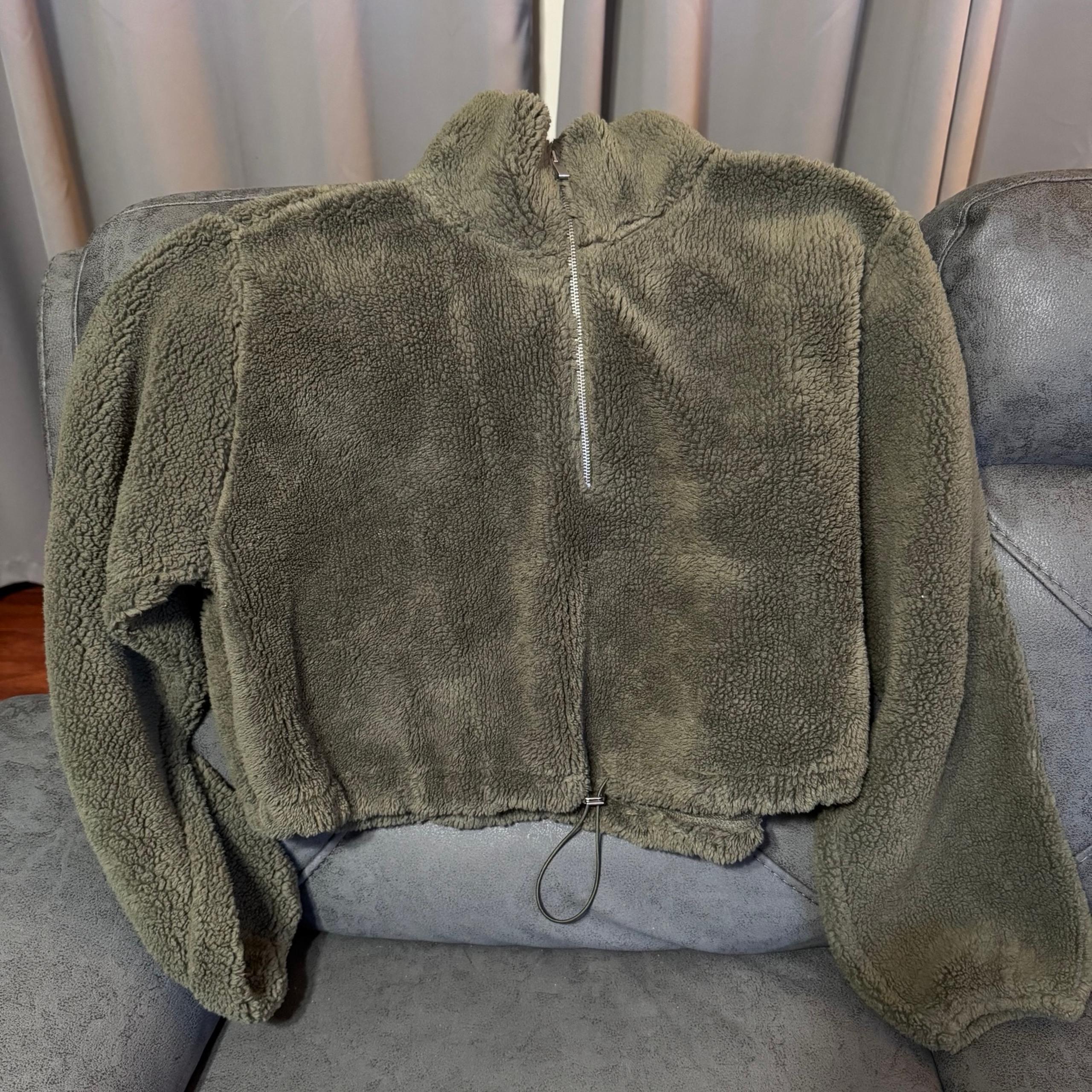 Womens Topshop cropped teddy jacket