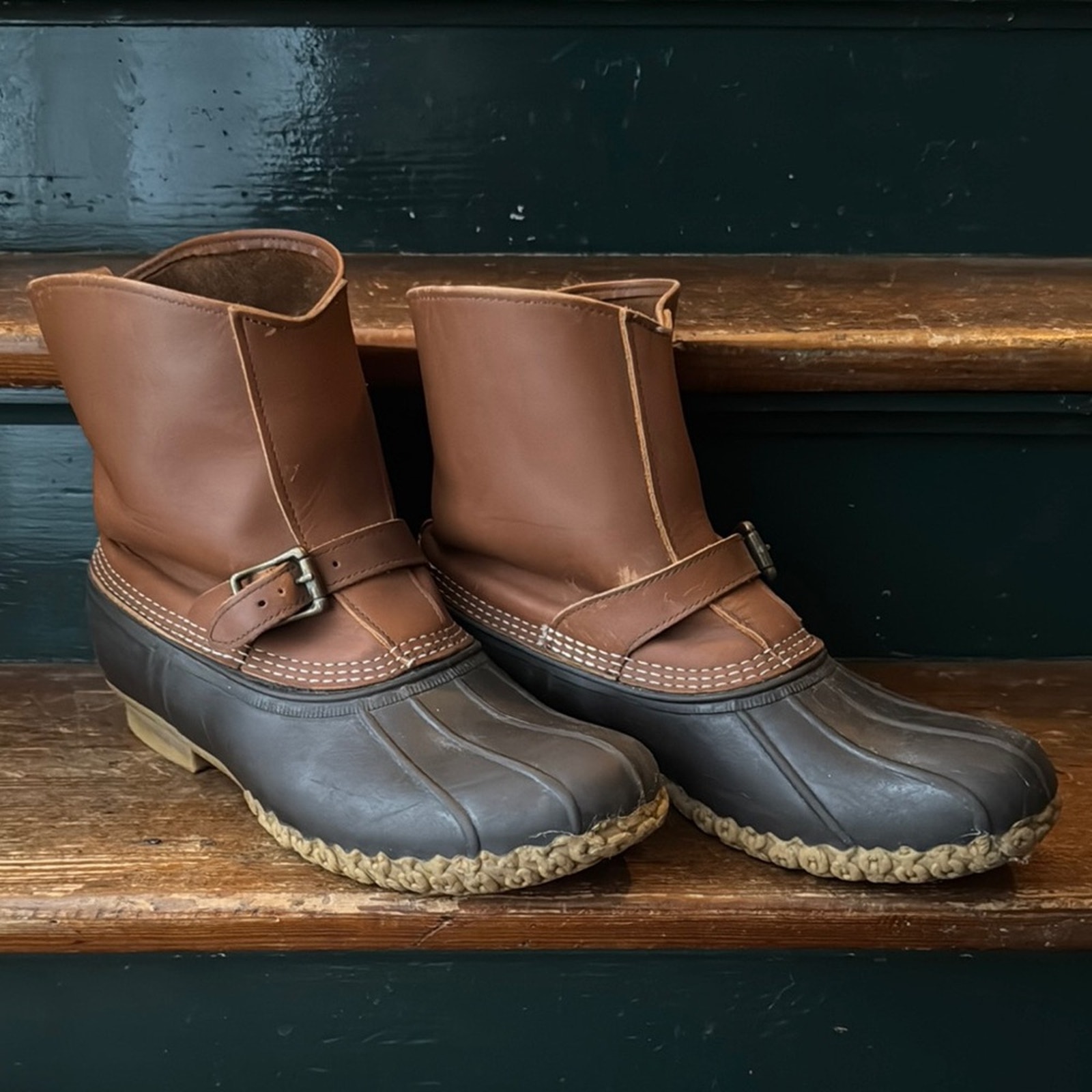 Men's Brown and Black L.L. Bean Duck Bean Boots J M *