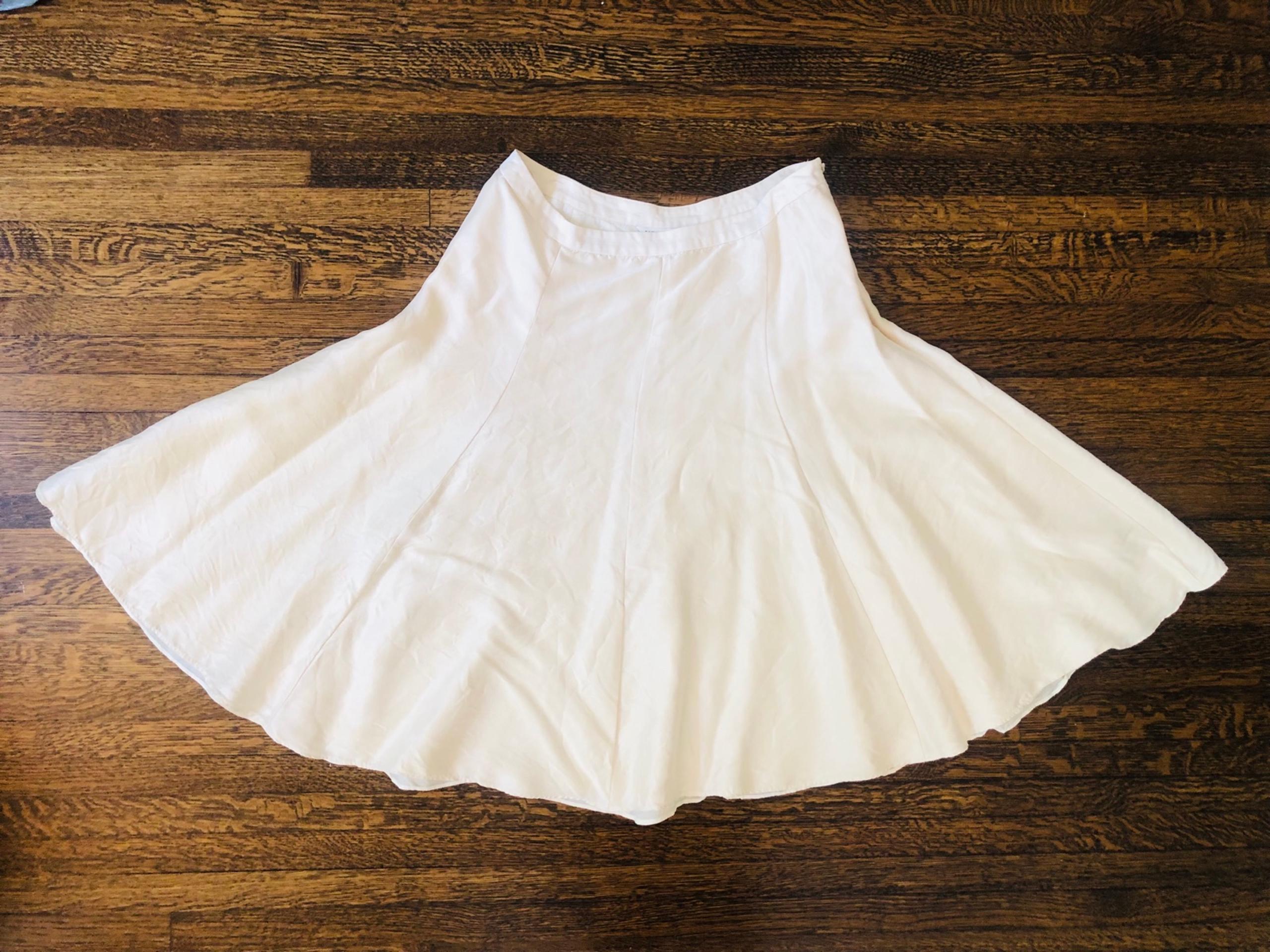 Banana Republic Cream Silk A-line Skirt