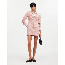 Madewell x MN Dye Studio Denim Patch-Pocket Mini Dress XS