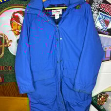 Vintage L.L. Bean Blanket Lined Blue Parka Zip Up Jacket Size Small