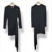 Badgley Mischka Belle Harley Crepe Fringe Crew Neck Long Sleeve Sheath Dress 4