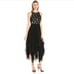 Aidan Mattox Handkerchief Dress Black Lace Nude Sleeveless Women's Size 6